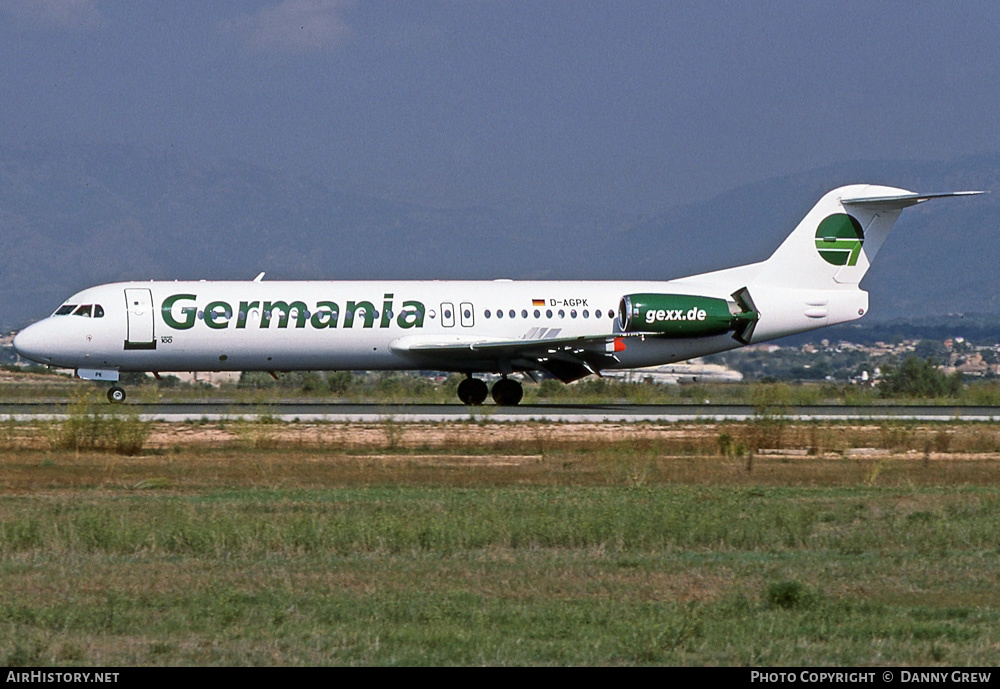 Aircraft Photo of D-AGPK | Fokker 100 (F28-0100) | Germania | AirHistory.net #356679