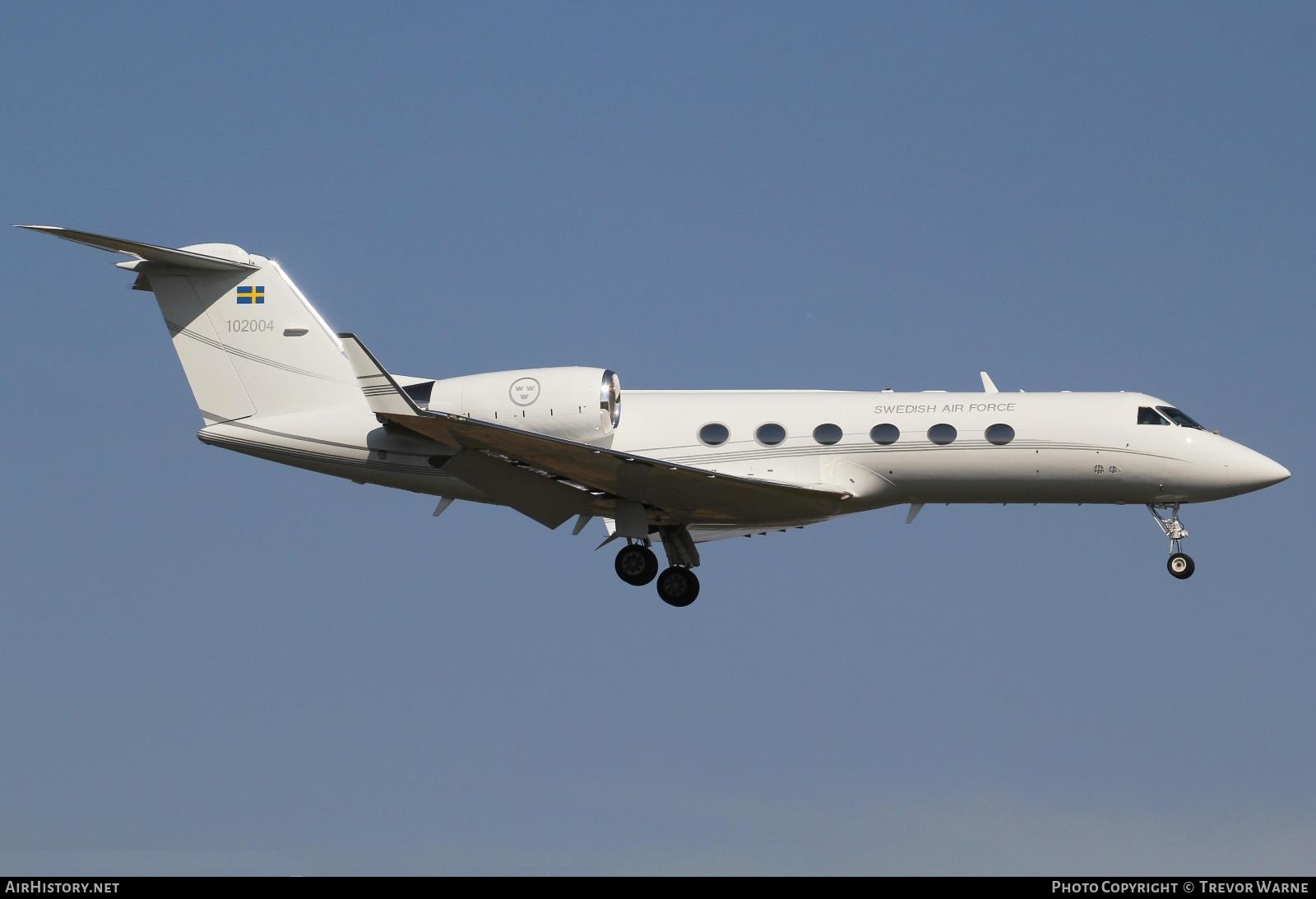 Aircraft Photo of 102004 | Gulfstream Aerospace Tp102C Gulfstream IV (G-IV-SP) | Sweden - Air Force | AirHistory.net #356686