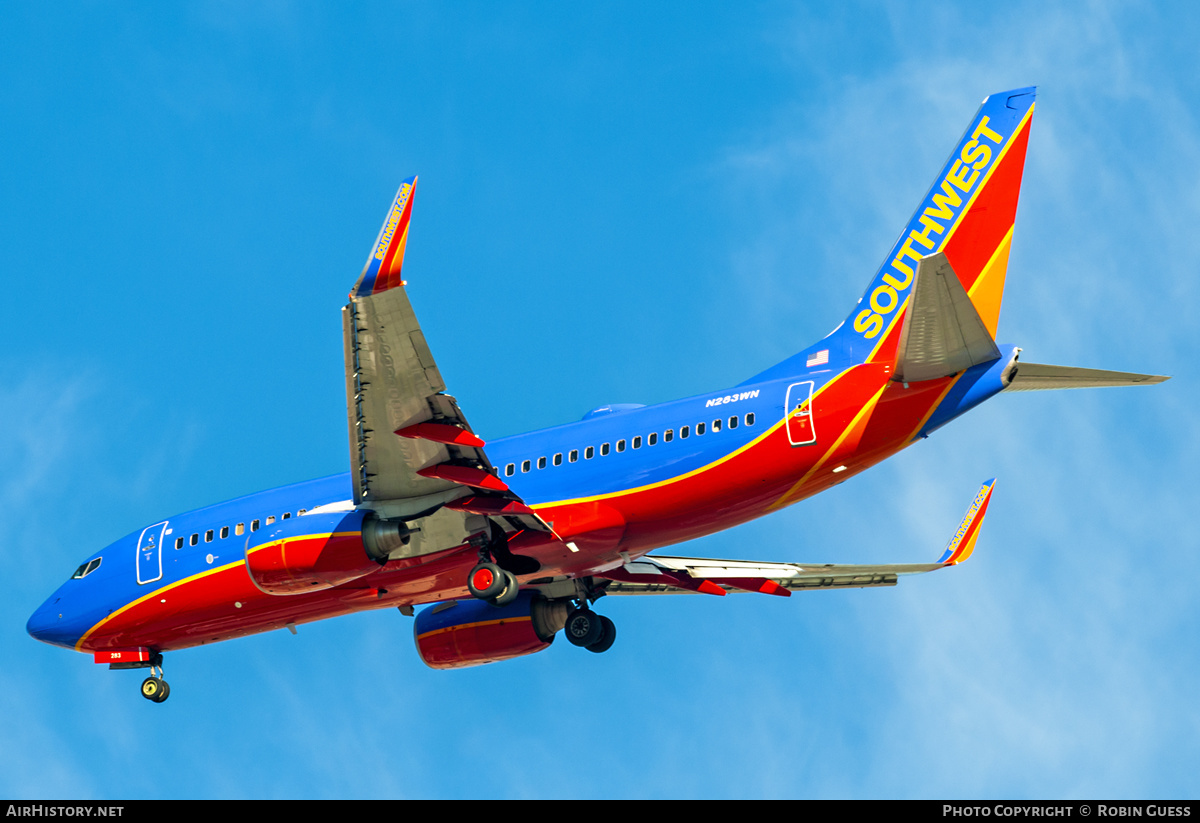 Aircraft Photo of N283WN | Boeing 737-7H4 | Southwest Airlines | AirHistory.net #357525