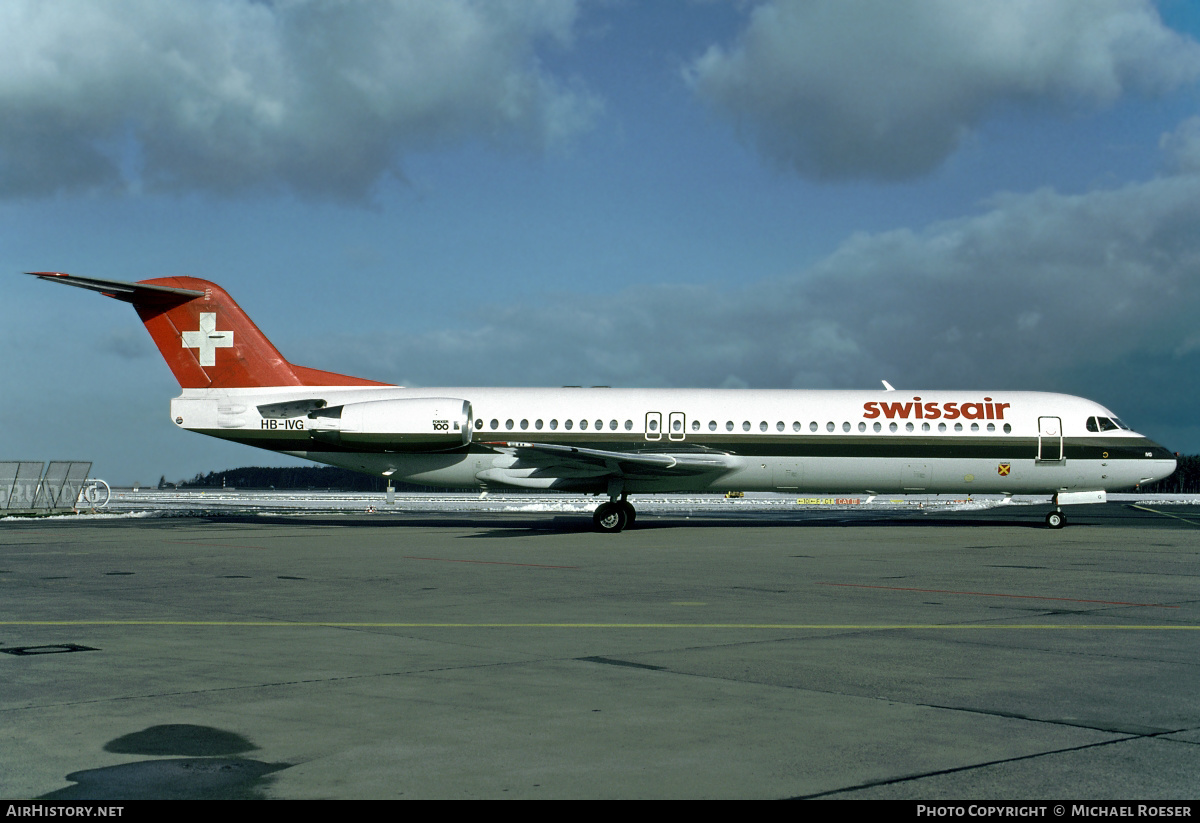 Aircraft Photo of HB-IVG | Fokker 100 (F28-0100) | Swissair | AirHistory.net #357623