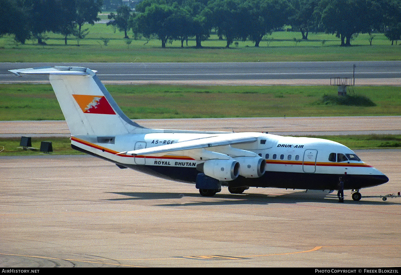 Aircraft Photo of A5-RGE | British Aerospace BAe-146-100 | Drukair - Royal Bhutan Airlines | AirHistory.net #357774