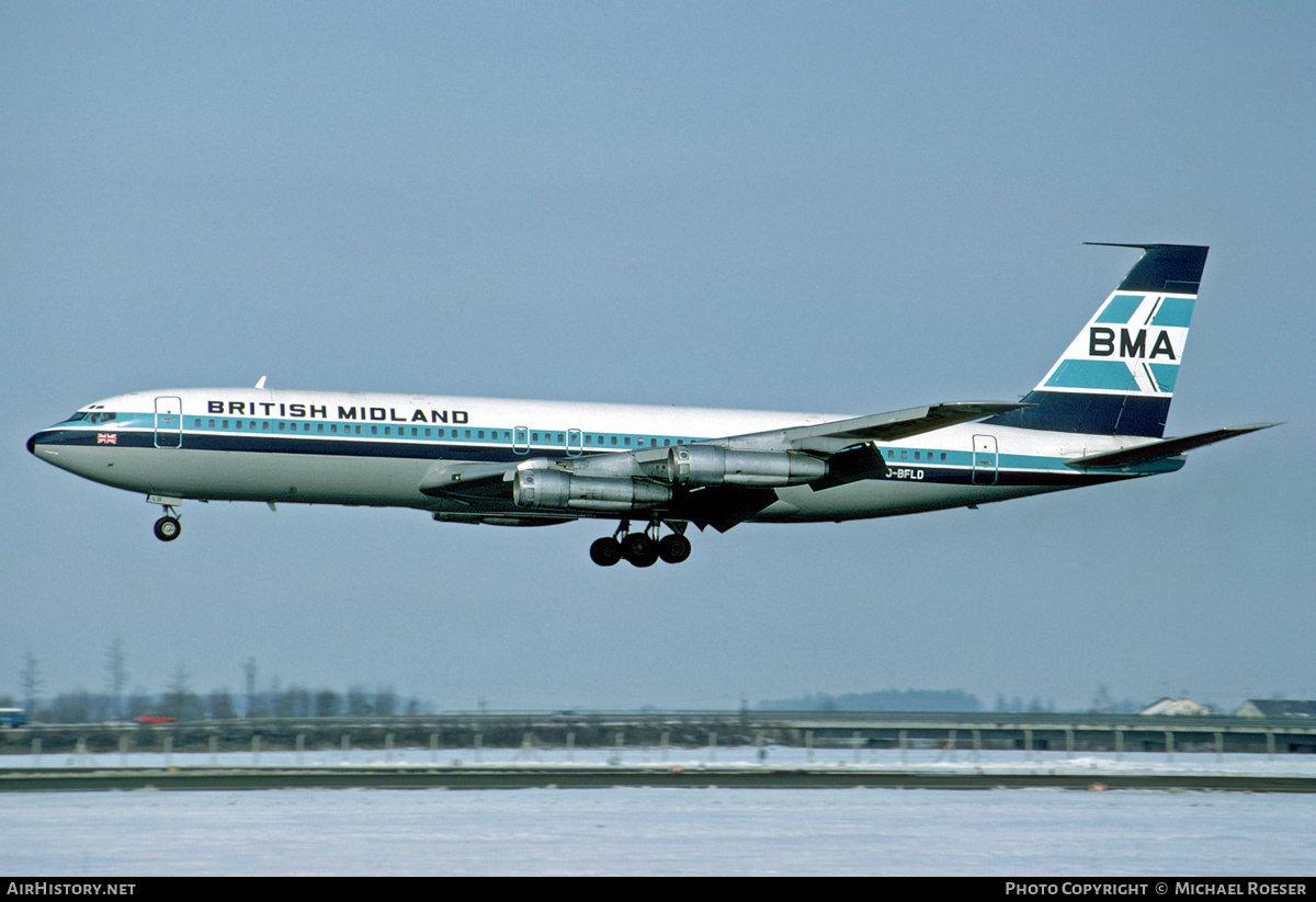 Aircraft Photo of G-BFLD | Boeing 707-338C | British Midland Airways - BMA | AirHistory.net #357912