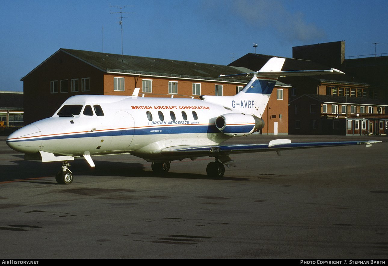 Aircraft Photo of G-AVRF | Hawker Siddeley HS-125-3B | British Aircraft Corporation | AirHistory.net #358003