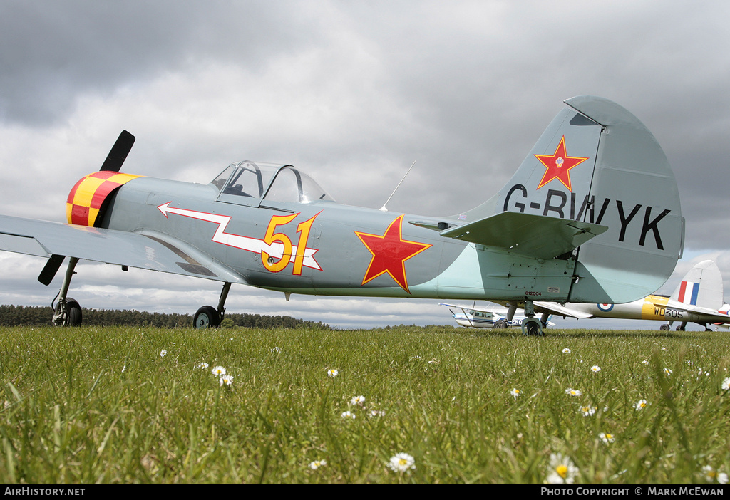 Aircraft Photo of G-BWYK | Yakovlev Yak-50 | Soviet Union - Air Force | AirHistory.net #358593