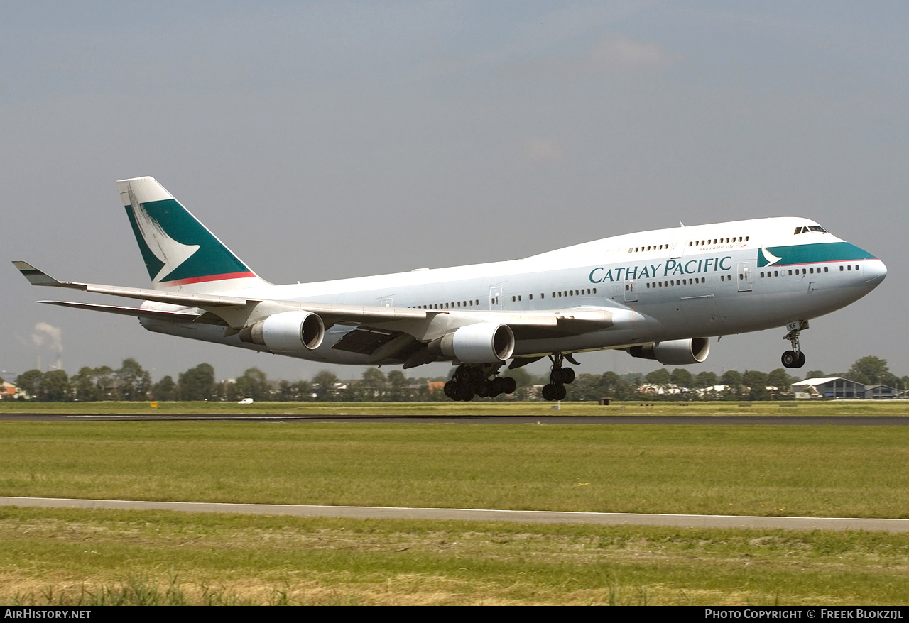 Aircraft Photo of B-HKF | Boeing 747-412 | Cathay Pacific Airways | AirHistory.net #358643