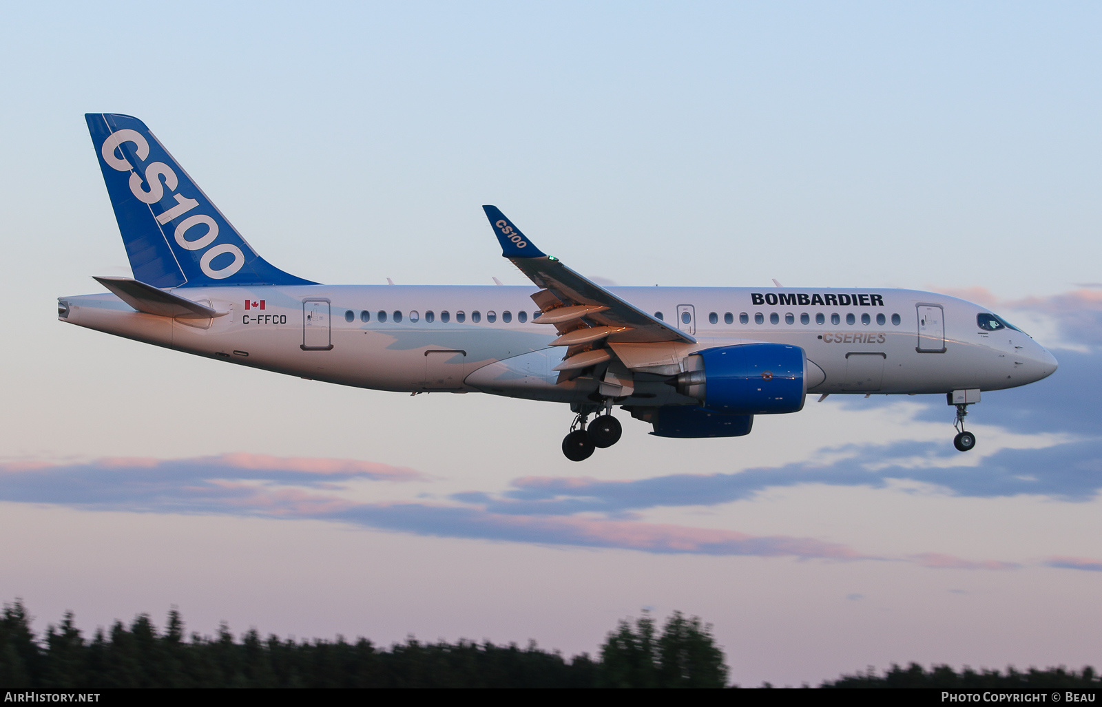 Aircraft Photo of C-FFCO | Bombardier CSeries CS100 (BD-500-1A10) | Bombardier | AirHistory.net #359243