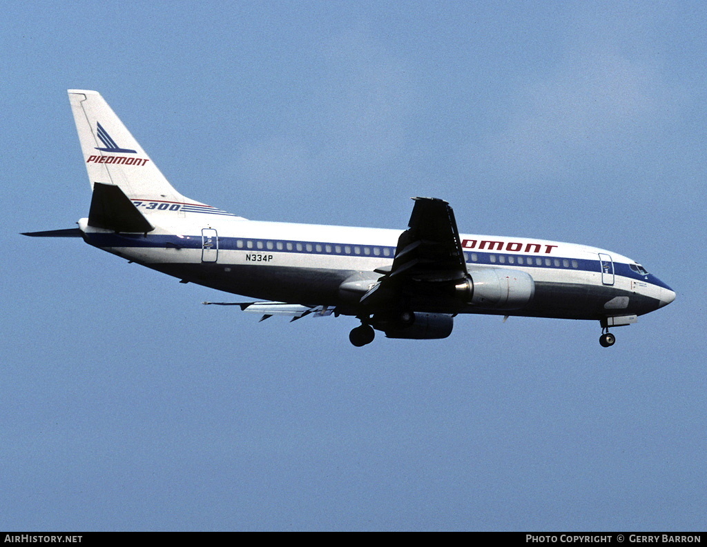 Aircraft Photo of N334P | Boeing 737-301 | Piedmont Airlines | AirHistory.net #359244