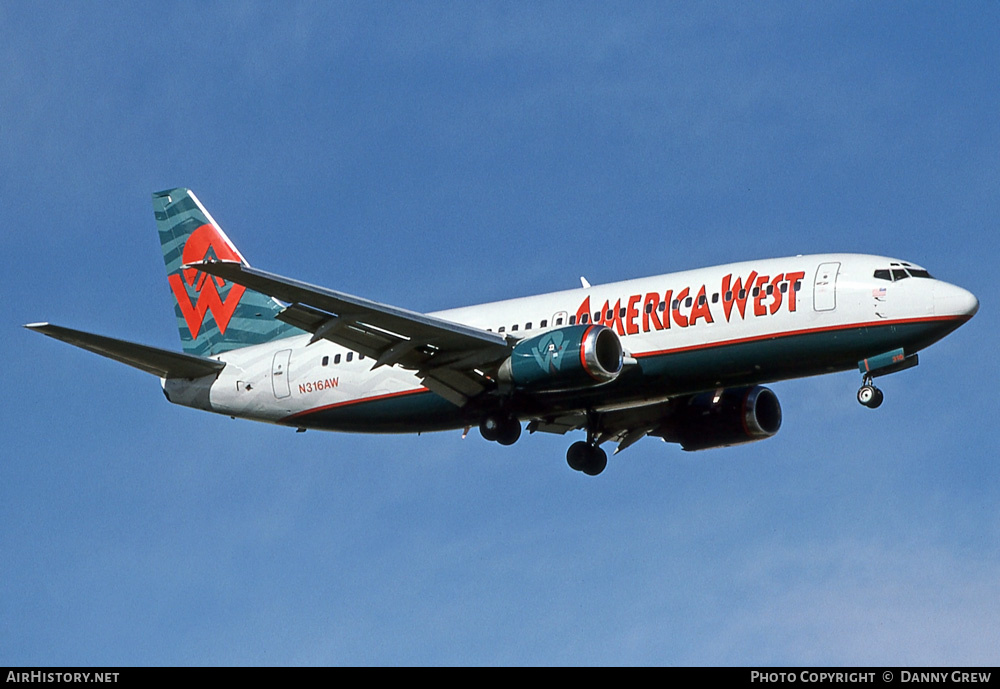 Aircraft Photo of N316AW | Boeing 737-3S3 | America West Airlines | AirHistory.net #359368