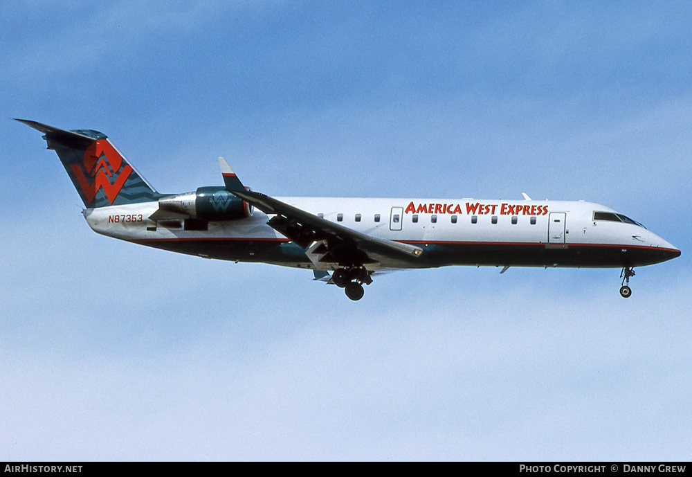 Aircraft Photo of N87353 | Bombardier CRJ-200LR (CL-600-2B19) | America West Express | AirHistory.net #359375