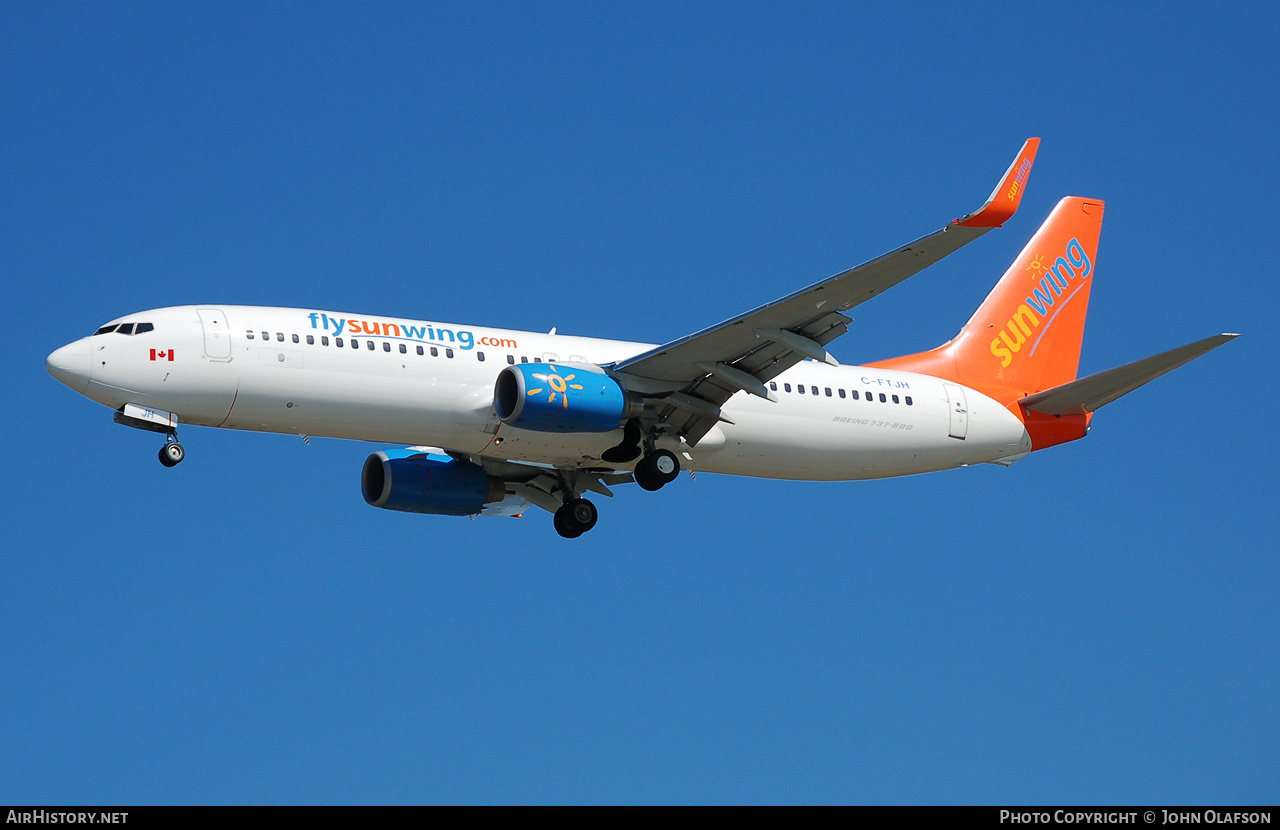 Aircraft Photo of C-FTJH | Boeing 737-8BK | Sunwing Airlines | AirHistory.net #359604