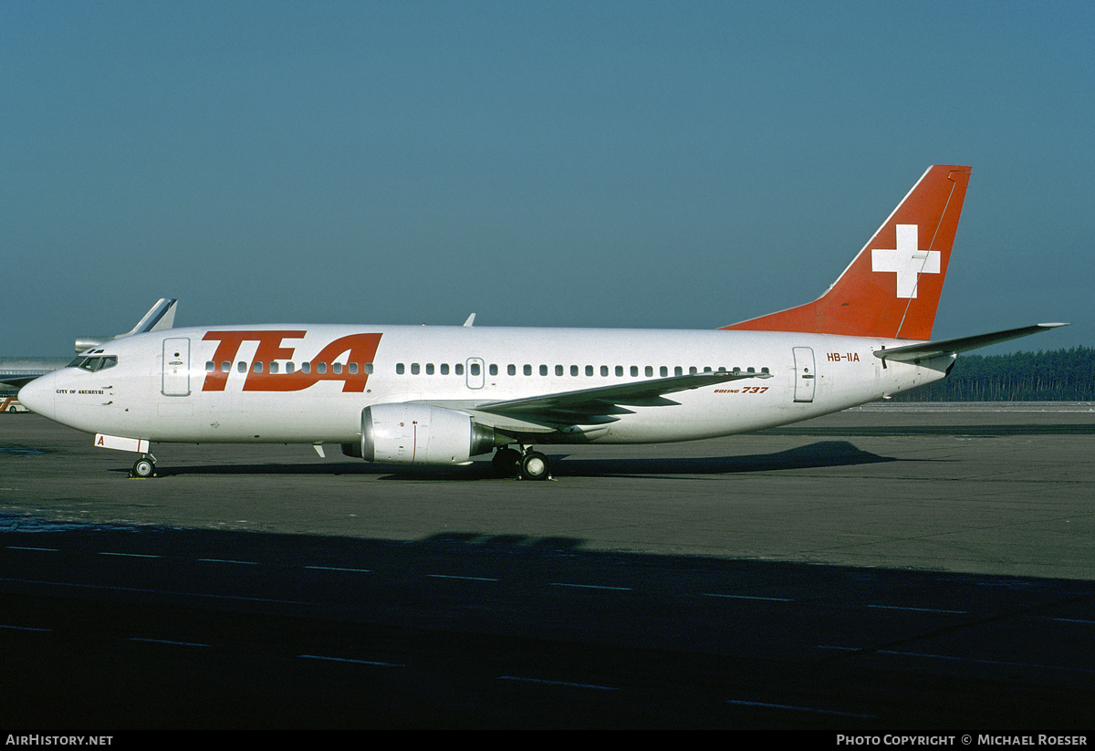 Aircraft Photo of HB-IIA | Boeing 737-3M8 | TEA Switzerland - Trans European Airways | AirHistory.net #359673