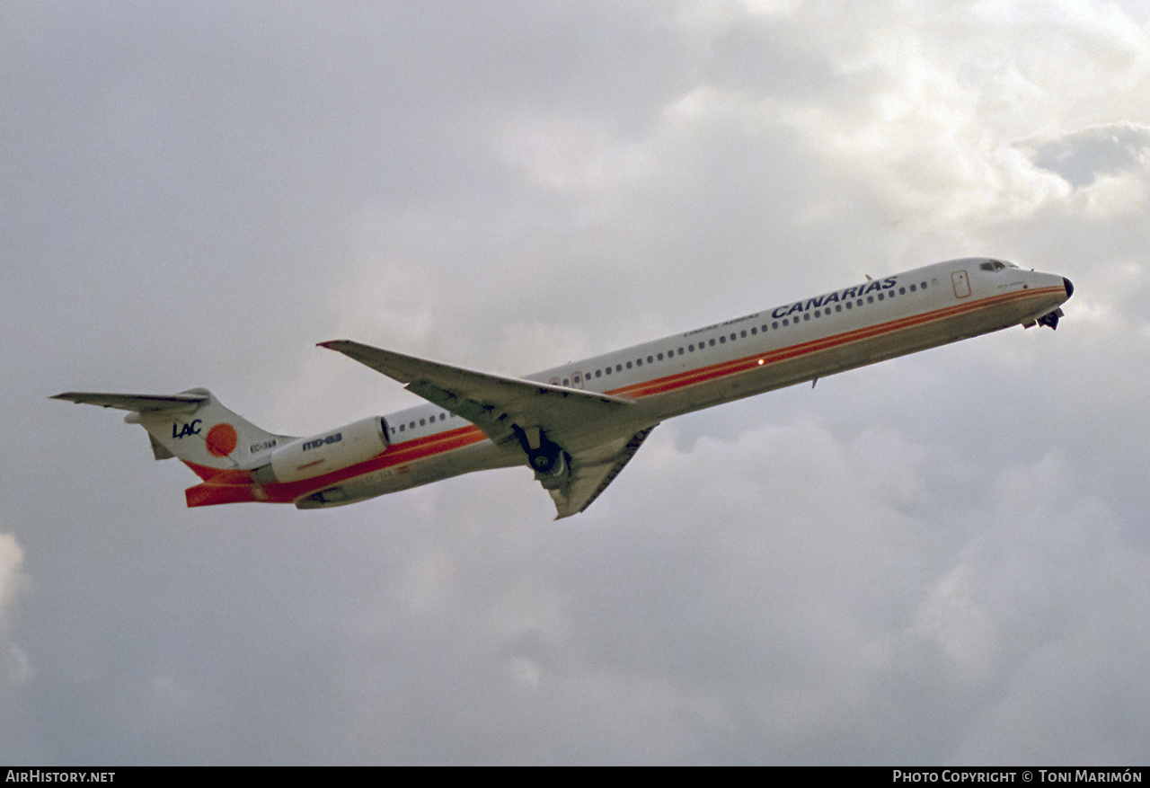 Aircraft Photo of EC-348 | McDonnell Douglas MD-83 (DC-9-83) | Líneas Aéreas Canarias - LAC | AirHistory.net #359852