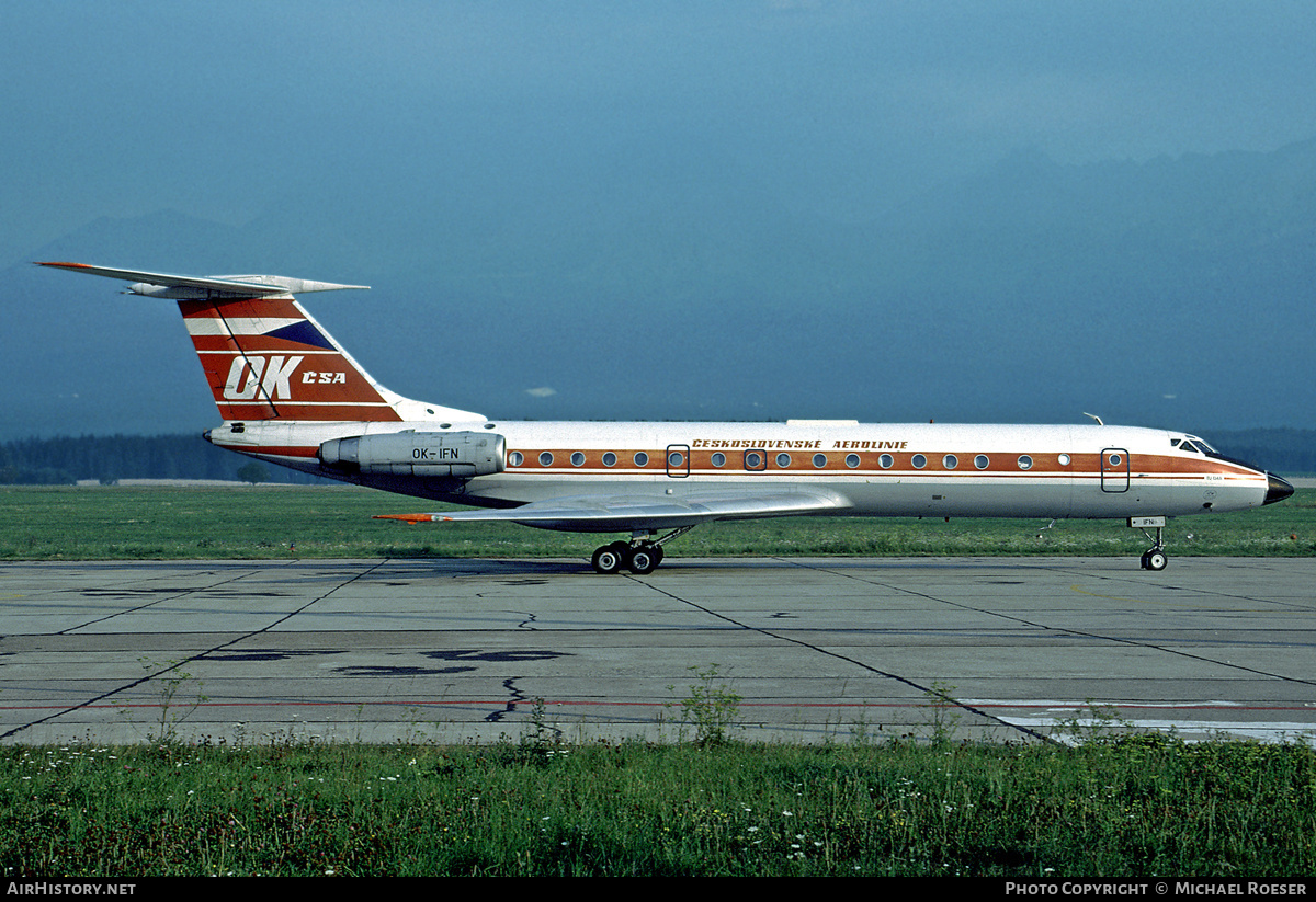 Aircraft Photo of OK-IFN | Tupolev Tu-134A | ČSA - Československé Aerolinie - Czechoslovak Airlines | AirHistory.net #359914