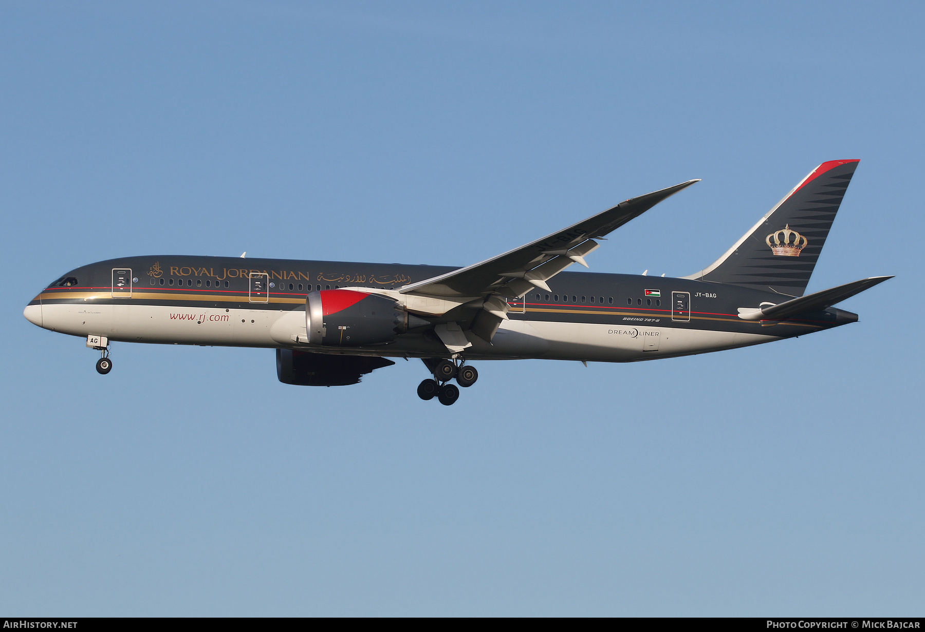 Aircraft Photo of JY-BAG | Boeing 787-8 Dreamliner | Royal Jordanian Airlines | AirHistory.net #359976
