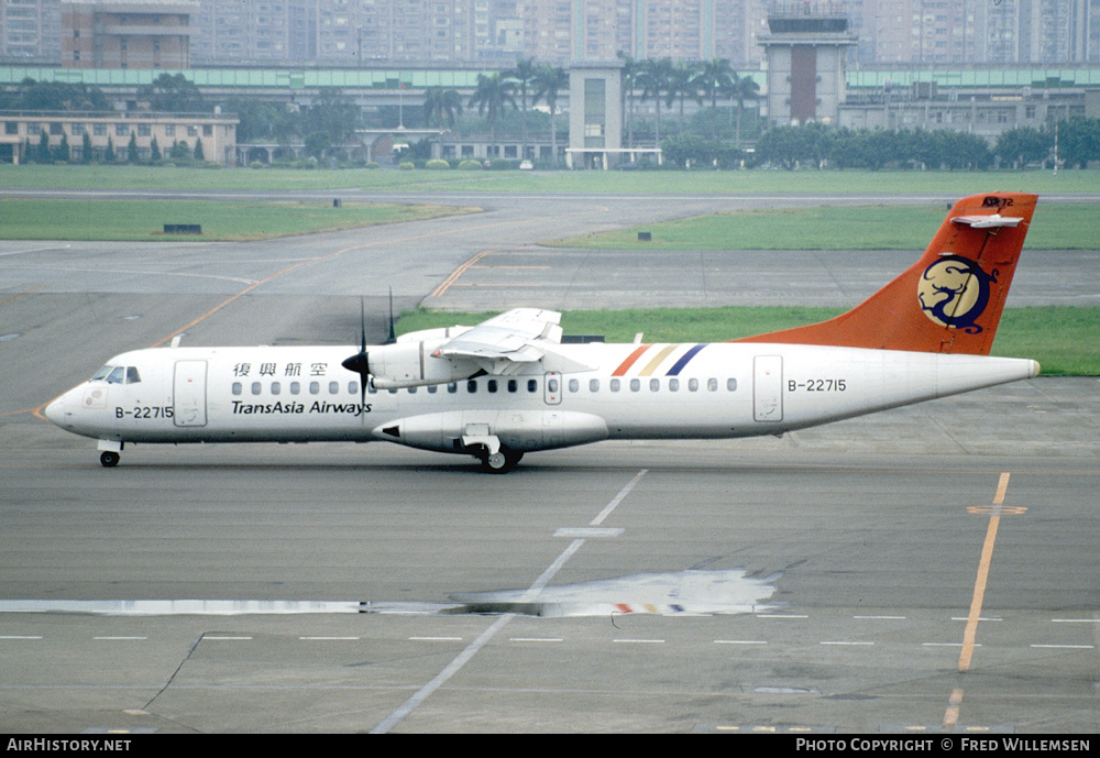 Aircraft Photo of B-22715 | ATR ATR-72-101 | TransAsia Airways | AirHistory.net #360063