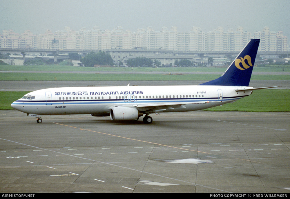 Aircraft Photo of B-18602 | Boeing 737-809 | Mandarin Airlines | AirHistory.net #360064