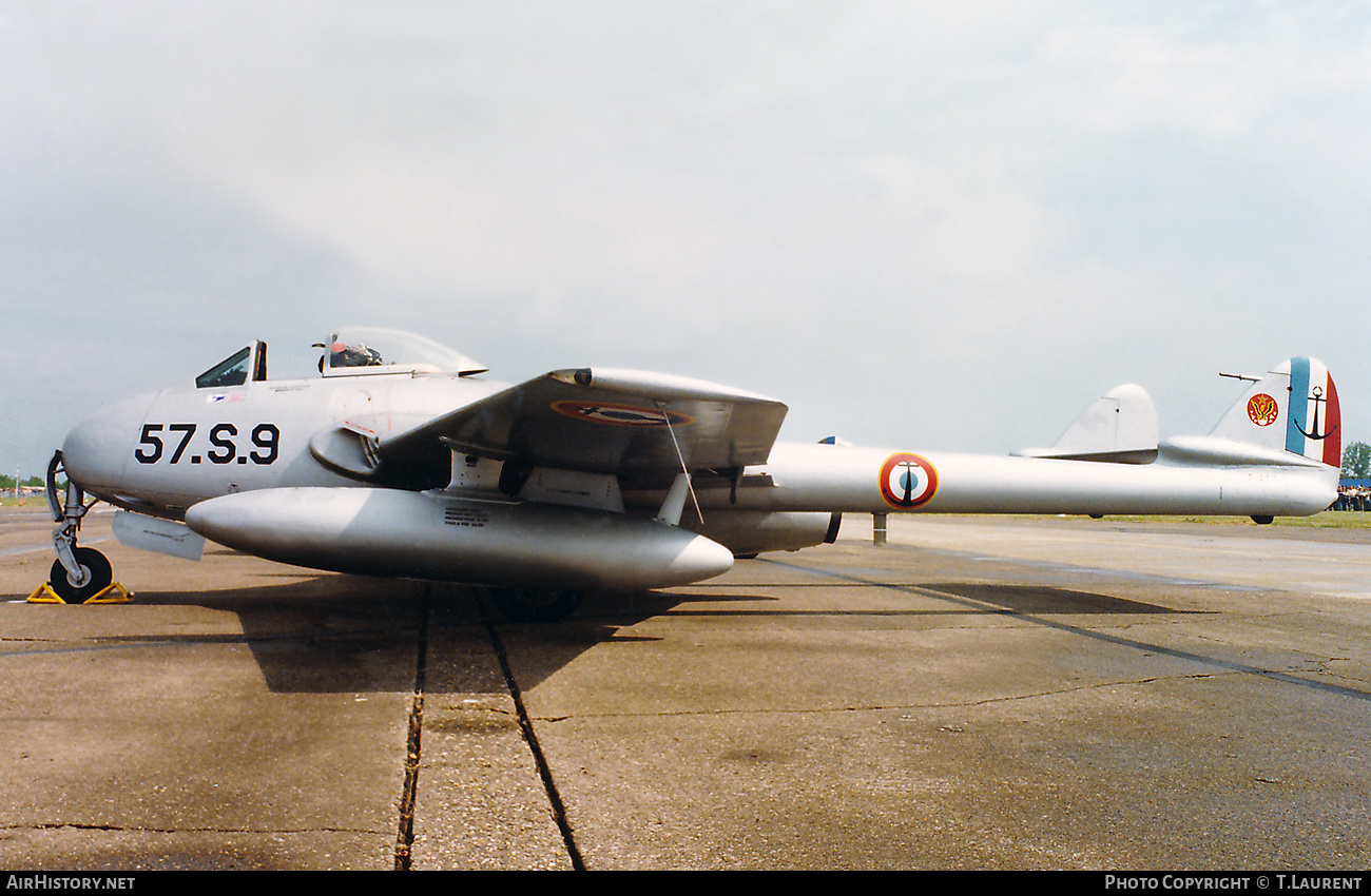 Aircraft Photo of F-AZHJ / 57.S.9 | De Havilland D.H. 100 Vampire FB6 | France - Navy | AirHistory.net #360076