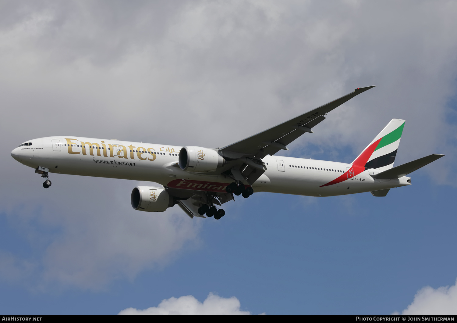 Aircraft Photo of A6-EQM | Boeing 777-300/ER | Emirates | AirHistory.net #360425
