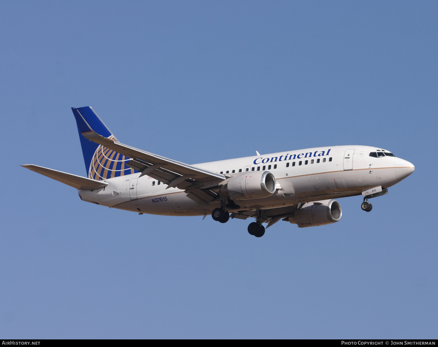 Aircraft Photo of N37615 | Boeing 737-524 | Continental Airlines | AirHistory.net #360497