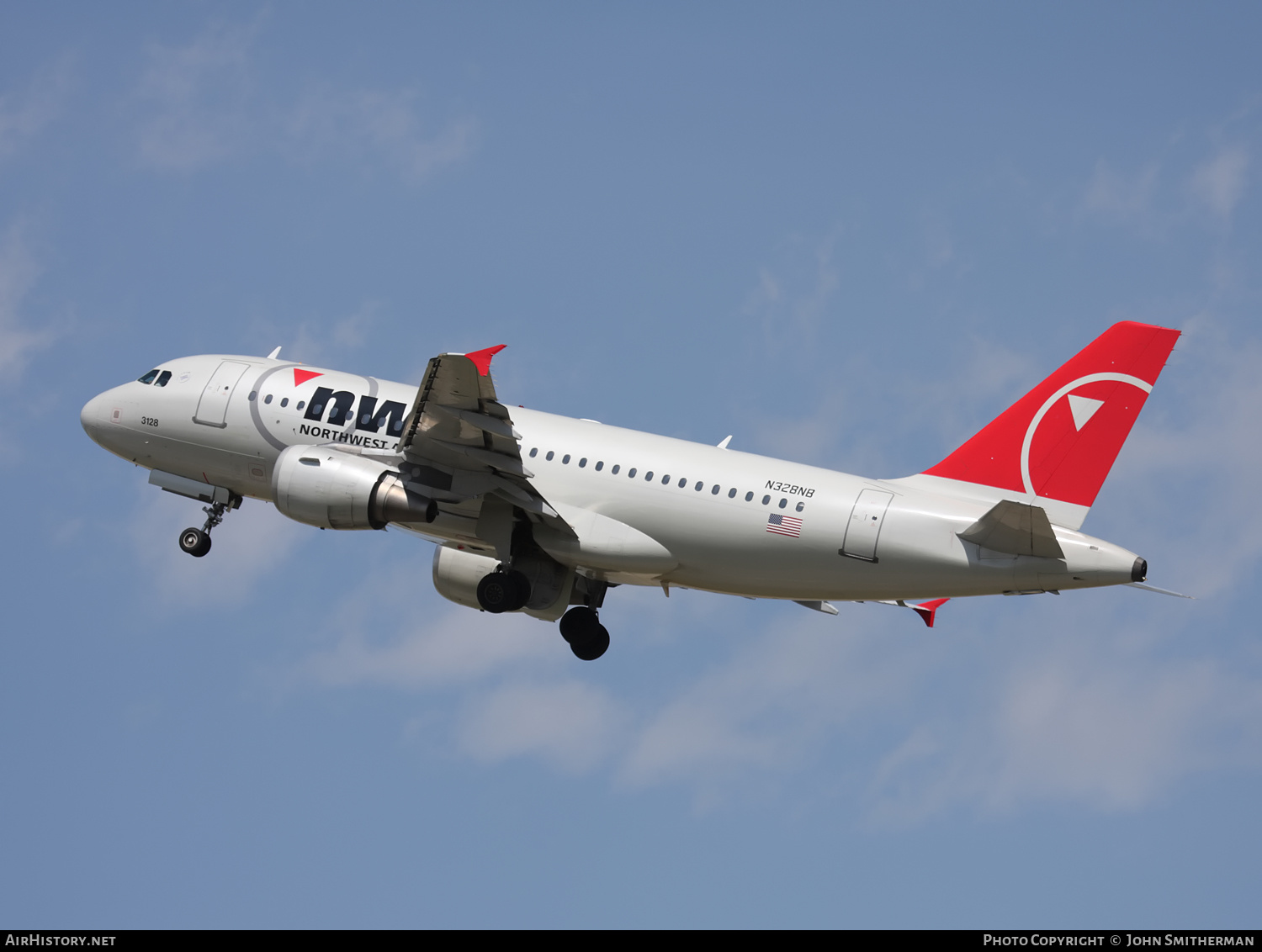 Aircraft Photo of N328NB | Airbus A319-114 | Northwest Airlines | AirHistory.net #360531