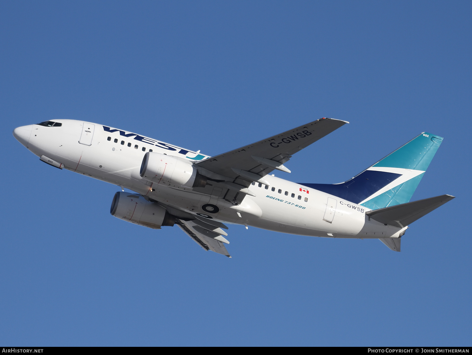 Aircraft Photo of C-GWSB | Boeing 737-6CT | WestJet | AirHistory.net #360632