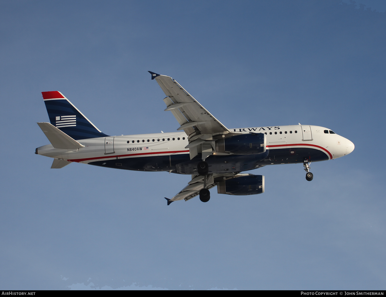 Aircraft Photo of N840AW | Airbus A319-132 | US Airways | AirHistory.net #360635