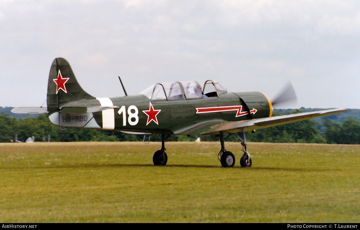 Aircraft Photo of HB-RBD | Yakovlev Yak-18A | Soviet Union - Air Force | AirHistory.net #361251