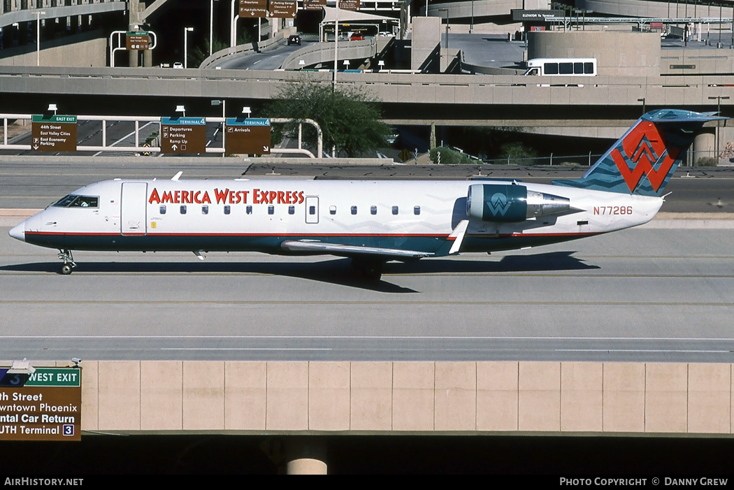 Aircraft Photo of N77286 | Bombardier CRJ-200LR (CL-600-2B19) | America West Express | AirHistory.net #361507