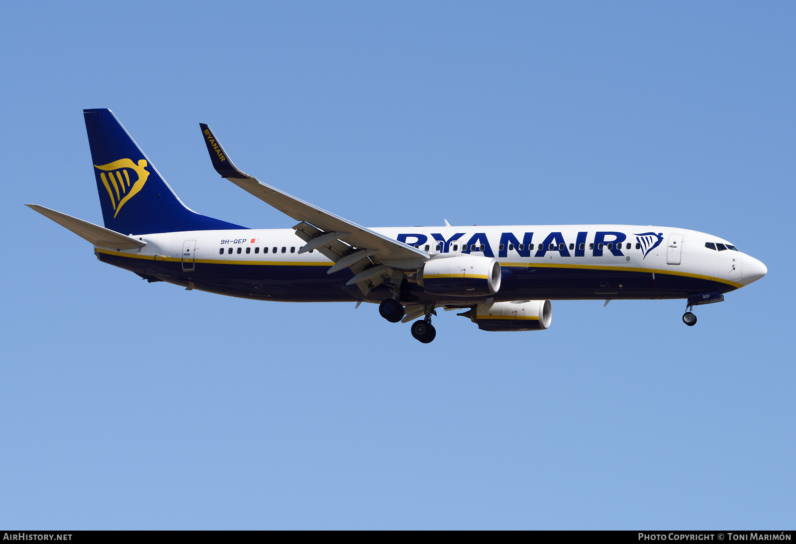 Aircraft Photo of 9H-QEP | Boeing 737-800 | Ryanair | AirHistory.net #361530