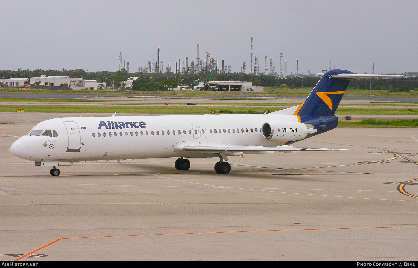 Aircraft Photo of VH-FWH | Fokker 100 (F28-0100) | Alliance Airlines | AirHistory.net #362051