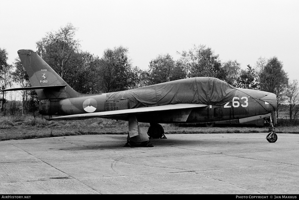 Aircraft Photo of P-263 / 53-6780 | Republic F-84F Thunderstreak | Netherlands - Air Force | AirHistory.net #362200