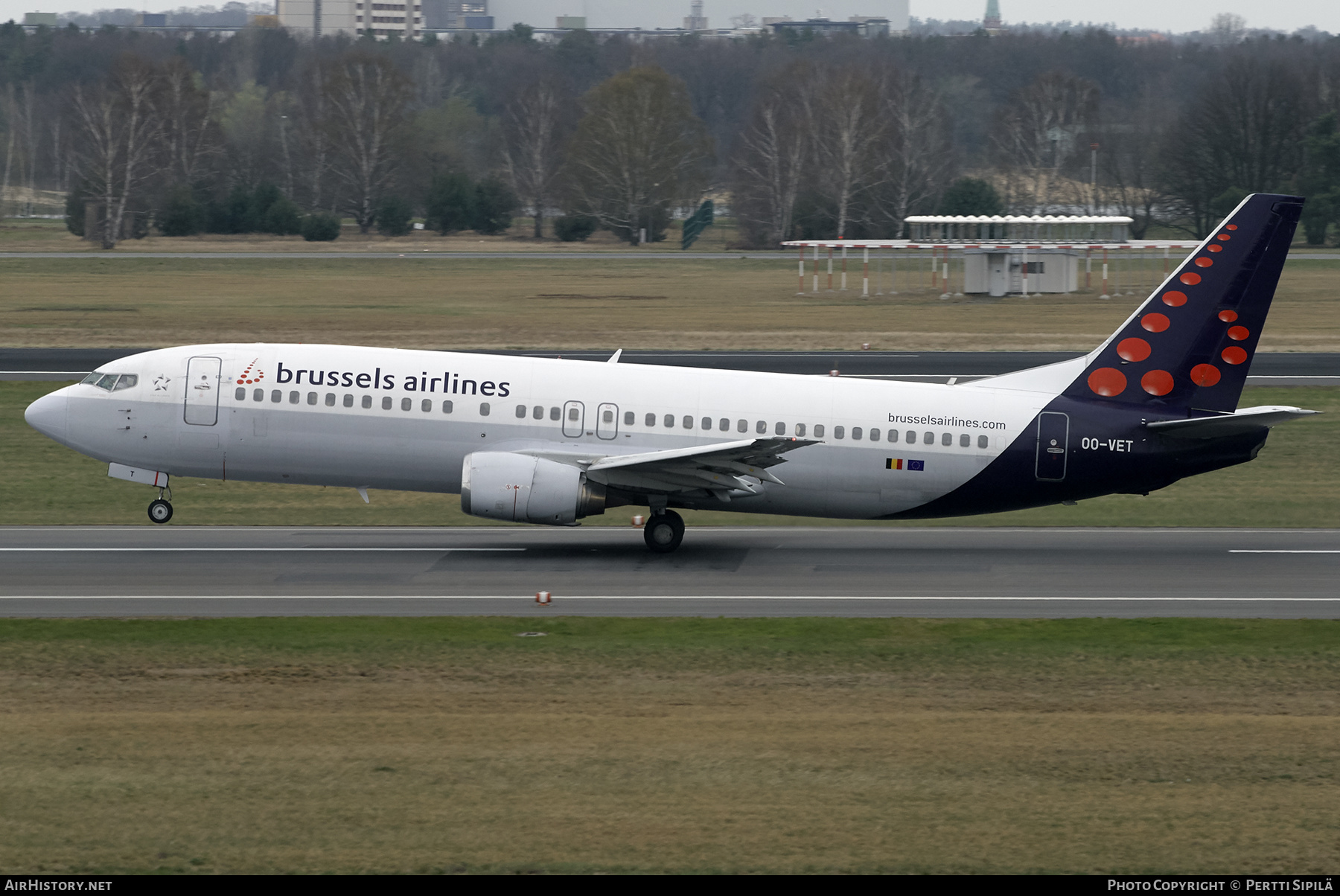 Aircraft Photo of OO-VET | Boeing 737-4Q8 | Brussels Airlines | AirHistory.net #363523