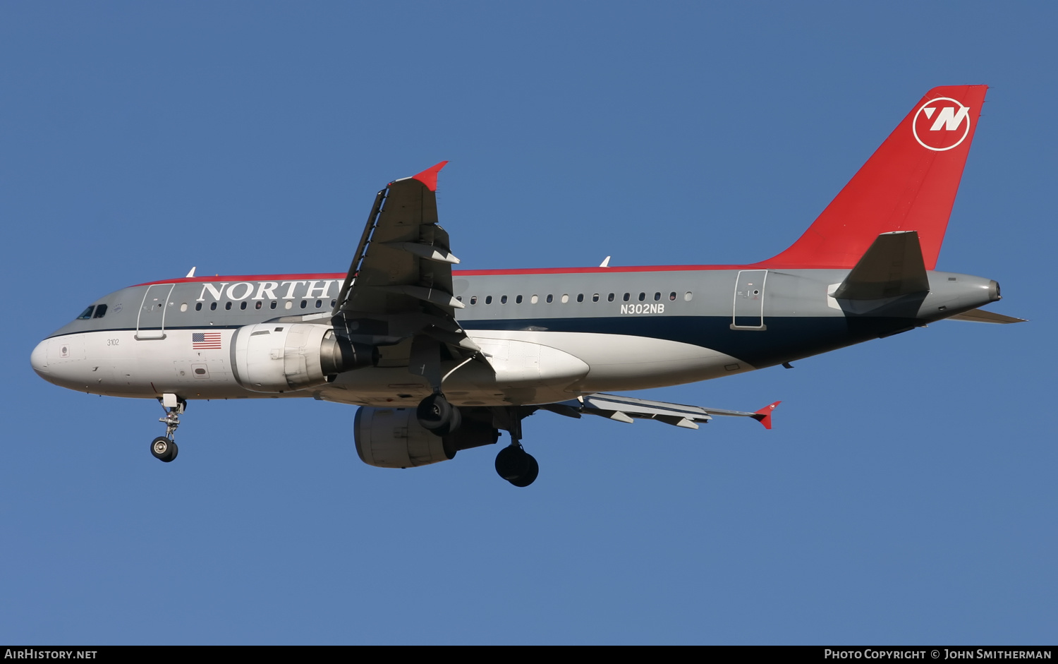 Aircraft Photo of N302NB | Airbus A319-114 | Northwest Airlines | AirHistory.net #363570