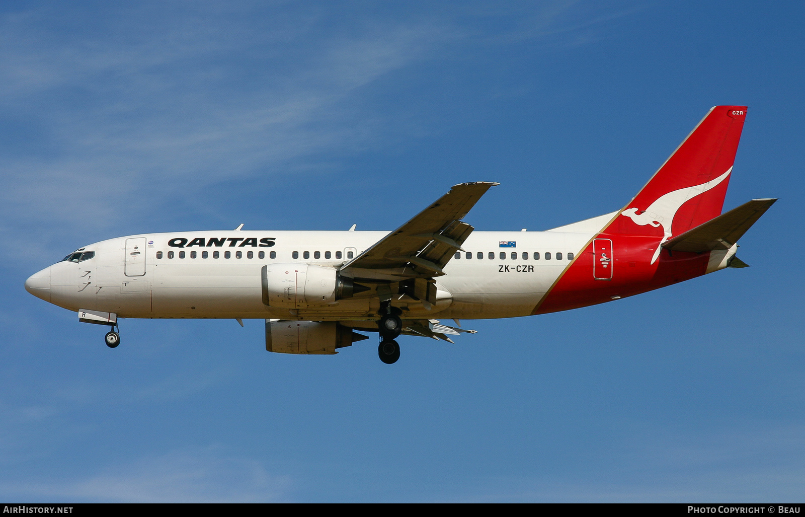 Aircraft Photo of ZK-CZR | Boeing 737-33A | Qantas | AirHistory.net #363711