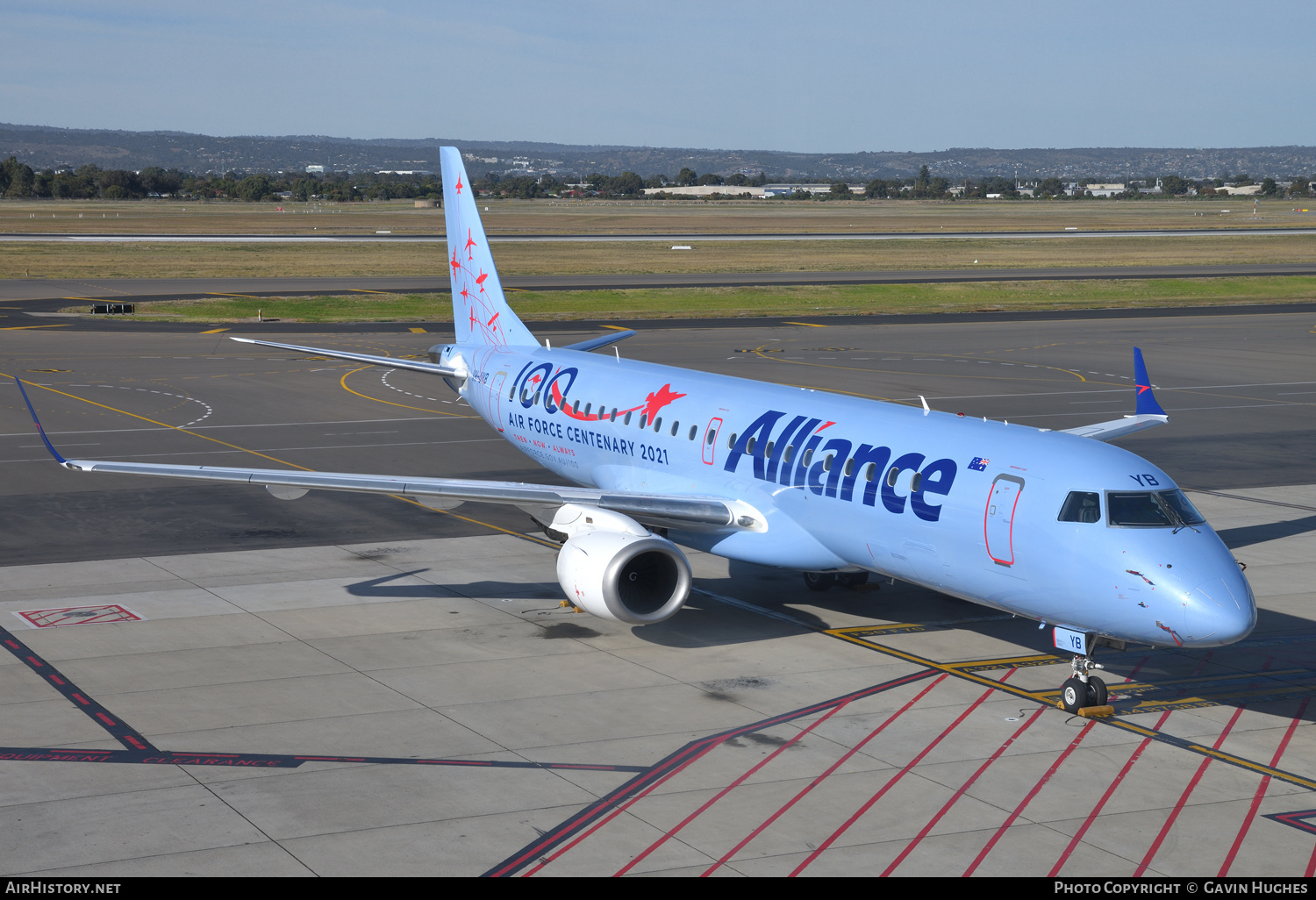 Aircraft Photo of VH-UYB | Embraer 190AR (ERJ-190-100IGW) | Alliance Airlines | AirHistory.net #364413