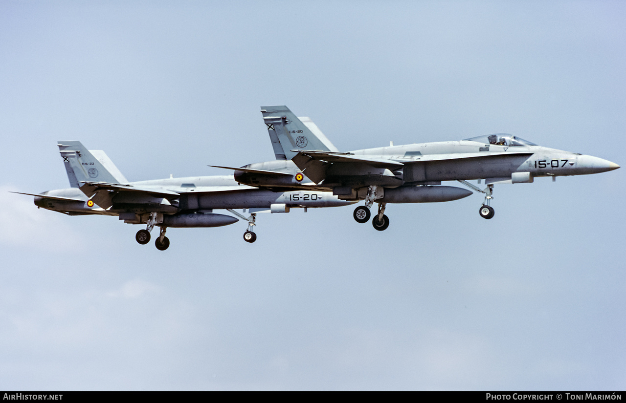 Aircraft Photo of C.15-20 | McDonnell Douglas EF-18A Hornet | Spain - Air Force | AirHistory.net #364502