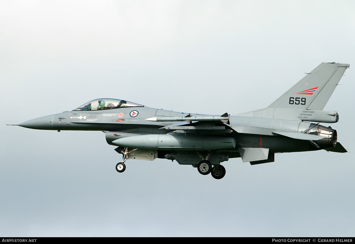 Aircraft Photo of 659 | General Dynamics F-16AM Fighting Falcon | Norway - Air Force | AirHistory.net #364710