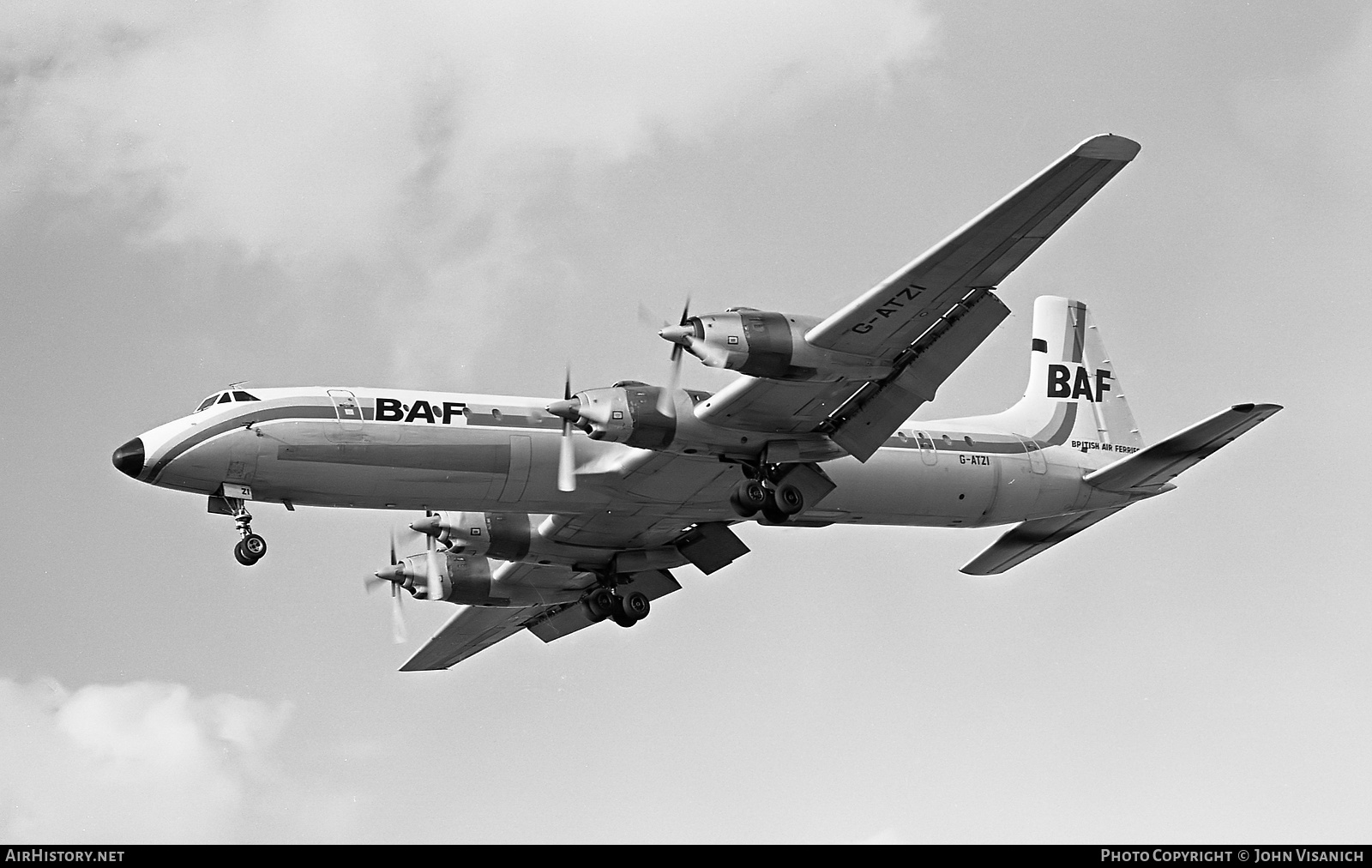 Aircraft Photo of G-ATZI | Canadair CL-44D4-2 | British Air Ferries - BAF | AirHistory.net #365201