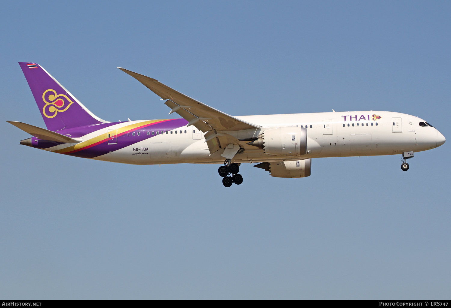 Aircraft Photo of HS-TQA | Boeing 787-8 Dreamliner | Thai Airways International | AirHistory.net #365288
