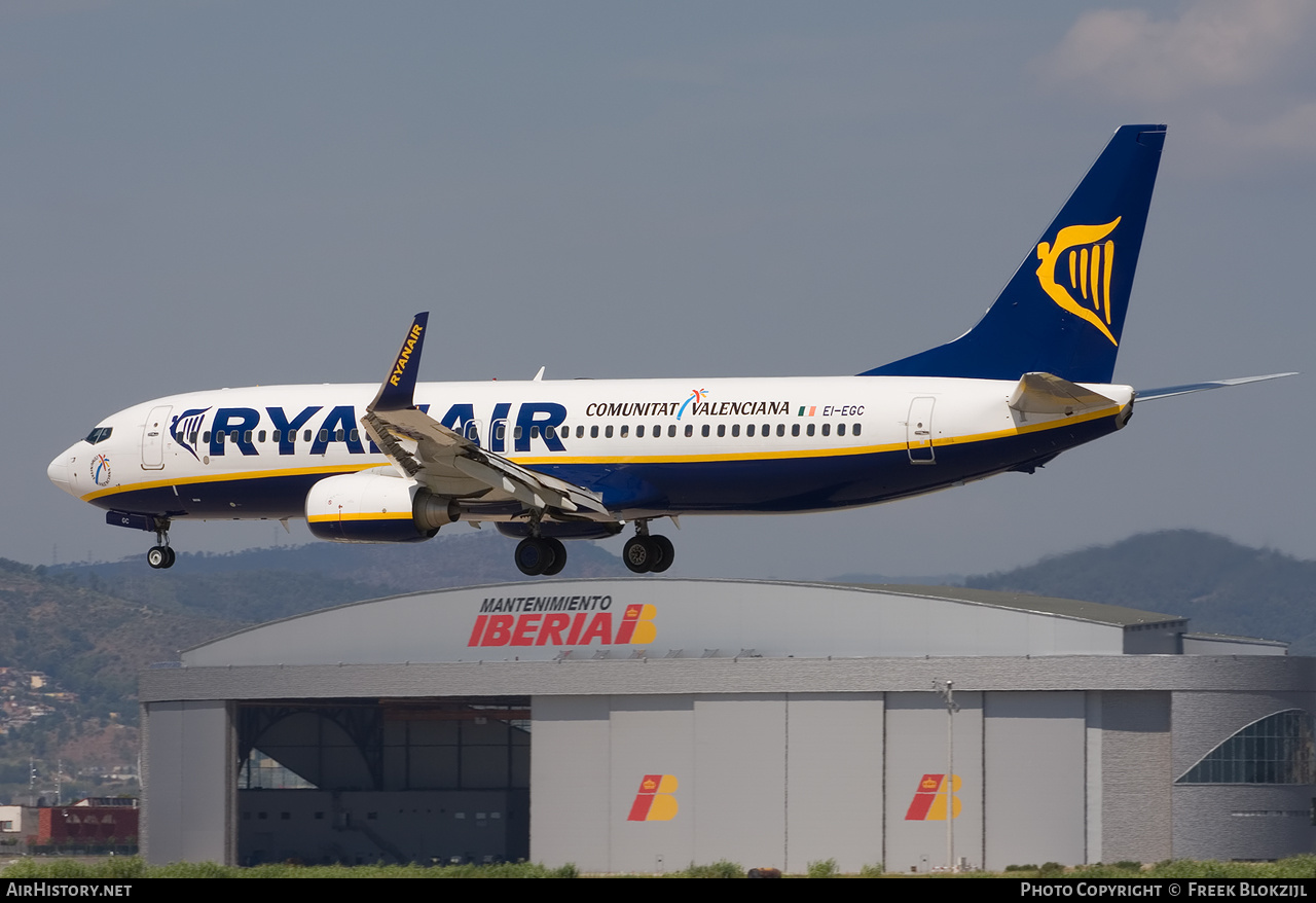 Aircraft Photo of EI-EGC | Boeing 737-8AS | Ryanair | AirHistory.net #365566