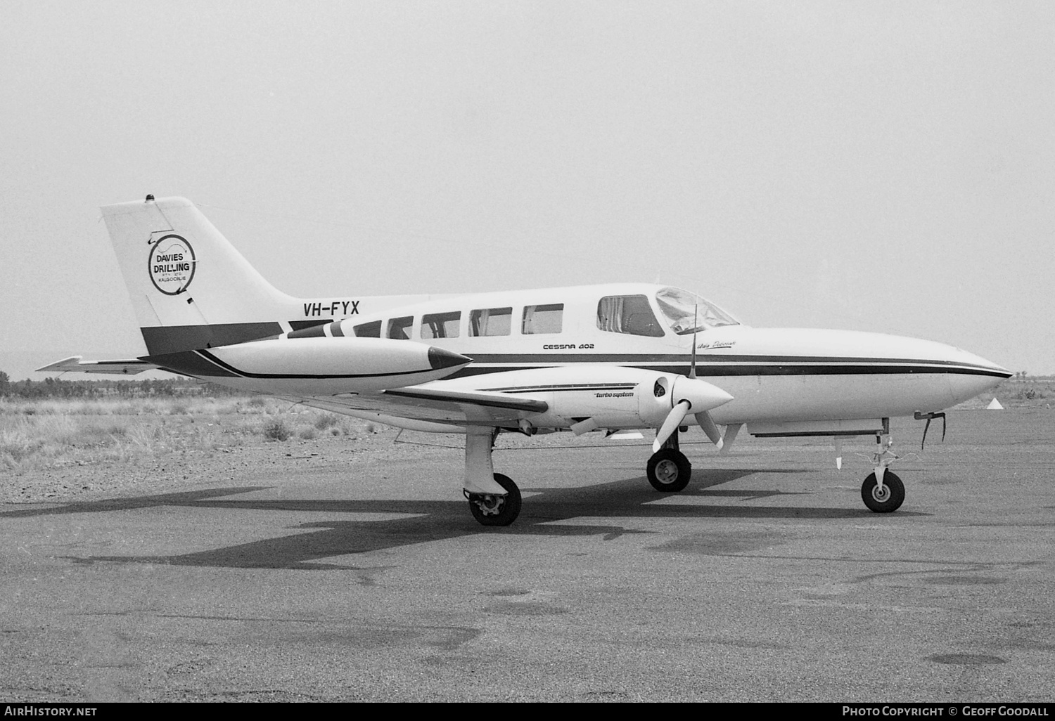 Aircraft Photo of VH-FYX | Cessna 402B | Davies Drilling Australia | AirHistory.net #365676