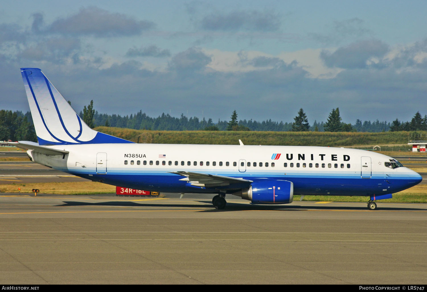 Aircraft Photo of N385UA | Boeing 737-322 | United Airlines | AirHistory.net #365964