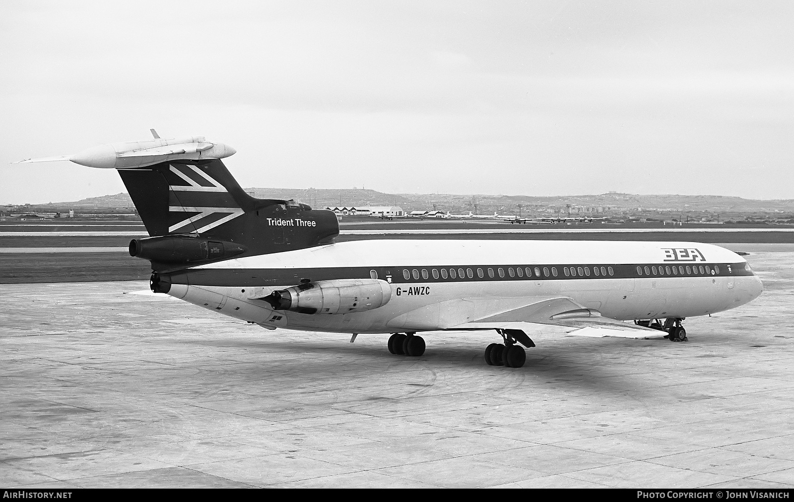 Aircraft Photo of G-AWZC | Hawker Siddeley HS-121 Trident 3B | BEA - British European Airways | AirHistory.net #366272