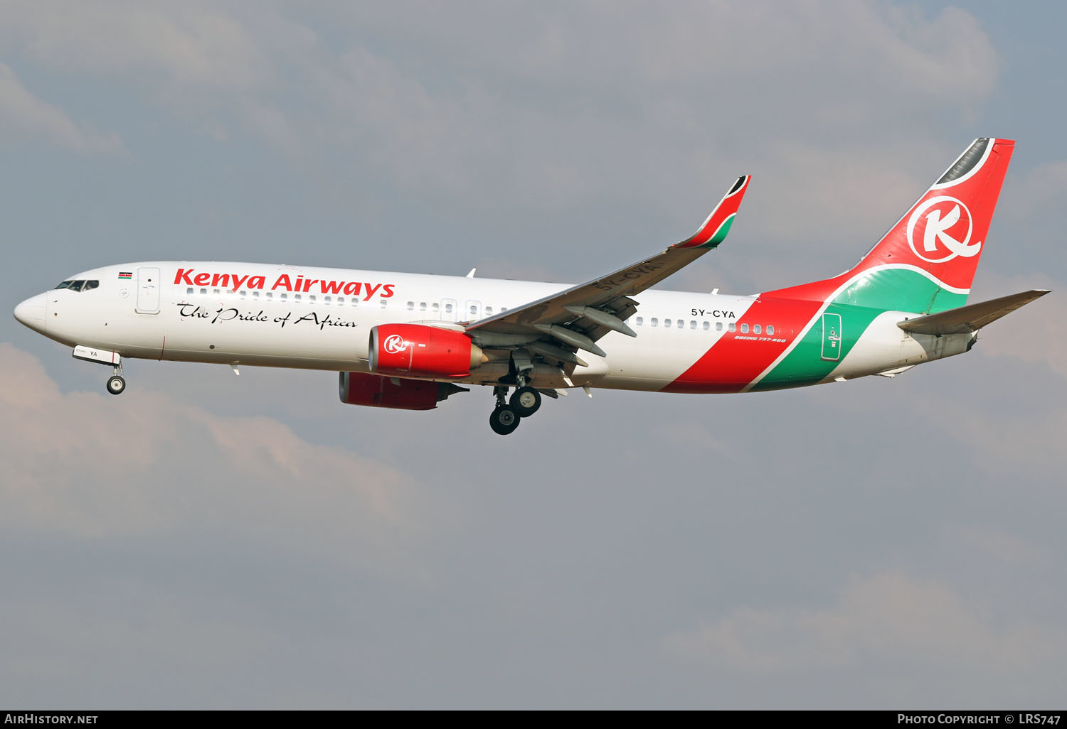 Aircraft Photo of 5Y-CYA | Boeing 737-8HX | Kenya Airways | AirHistory.net #366423