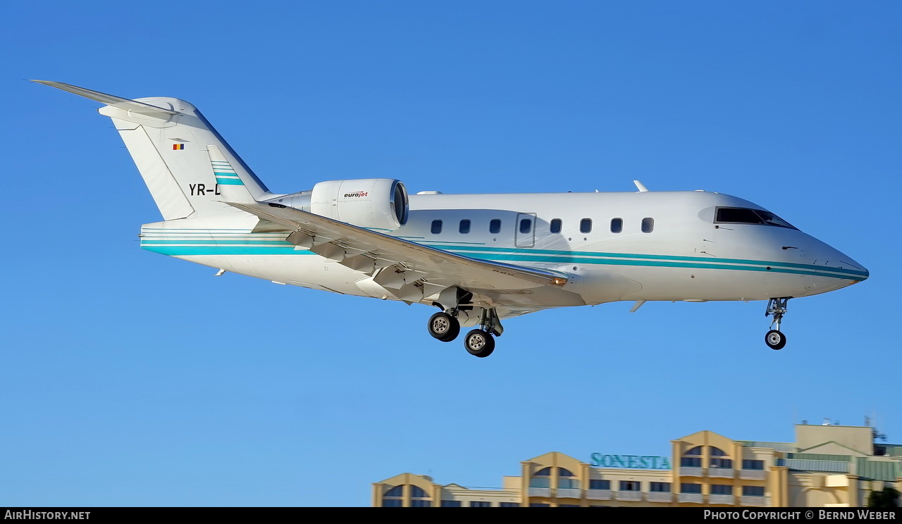 Aircraft Photo of YR-DIP | Bombardier Challenger 605 (CL-600-2B16) | Eurojet Romania | AirHistory.net #366452