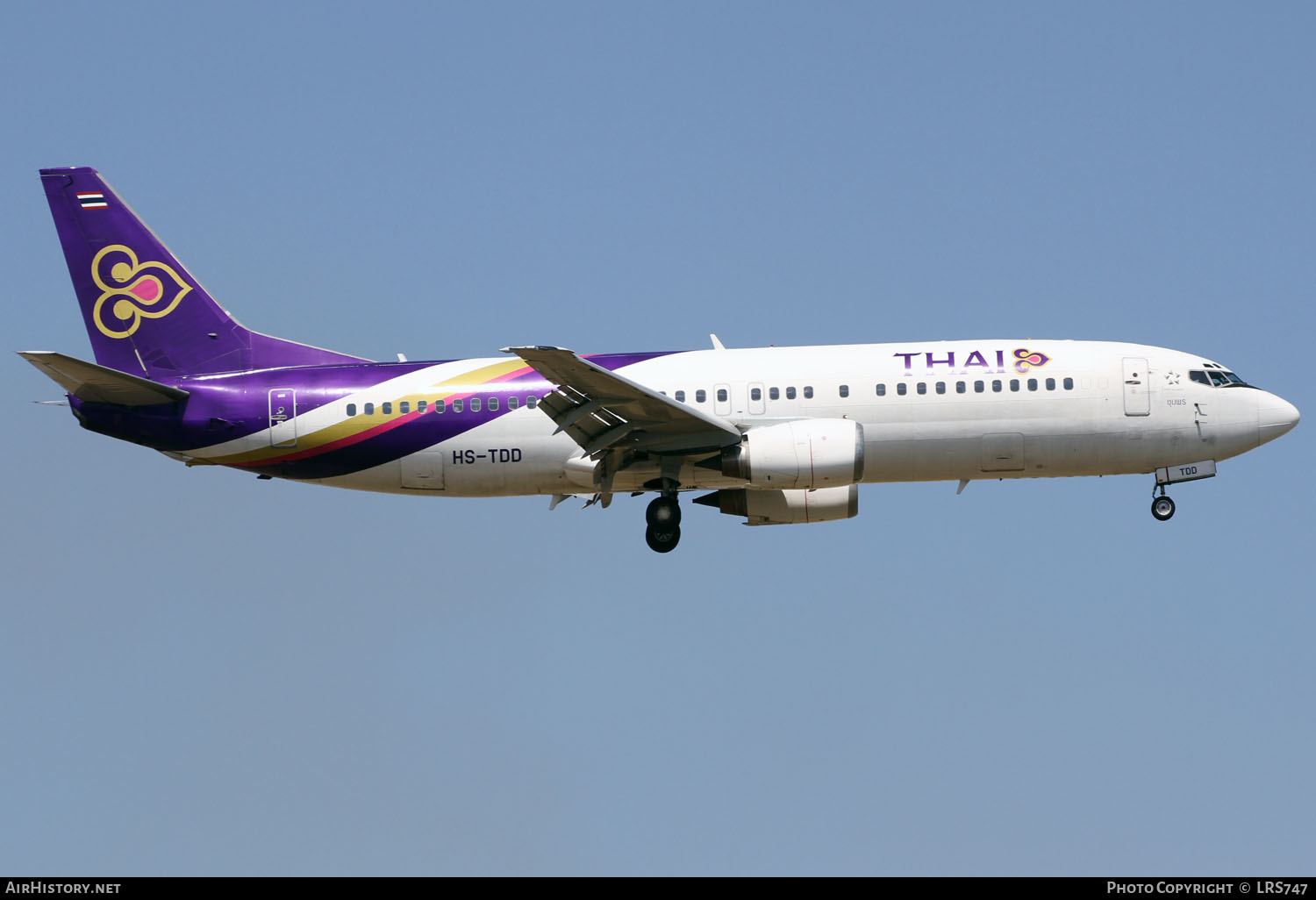 Aircraft Photo of HS-TDD | Boeing 737-4D7 | Thai Airways International | AirHistory.net #367442