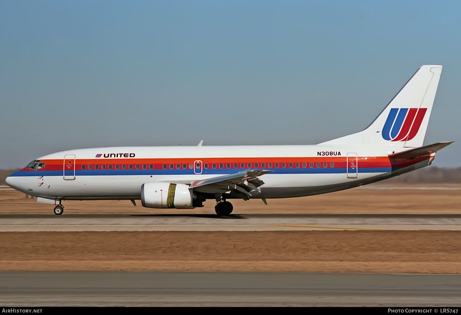 Aircraft Photo of N308UA | Boeing 737-322 | United Airlines | AirHistory.net #367648
