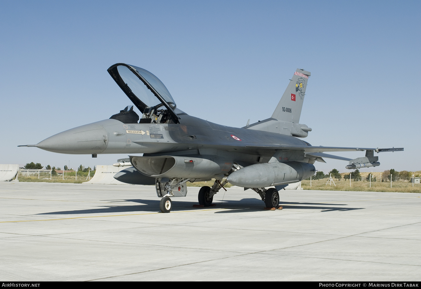 Aircraft Photo of 92-0006 | Lockheed Martin F-16C Fighting Falcon | Turkey - Air Force | AirHistory.net #368395