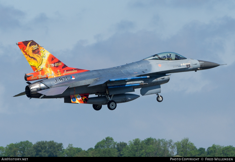 Aircraft Photo of J-871 | General Dynamics F-16AM Fighting Falcon | Netherlands - Air Force | AirHistory.net #368687