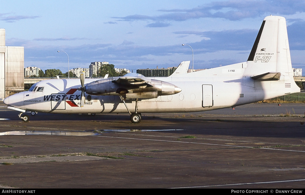 Aircraft Photo of C-FVQE | Fairchild F-27F | West Ex Airlines | AirHistory.net #368832